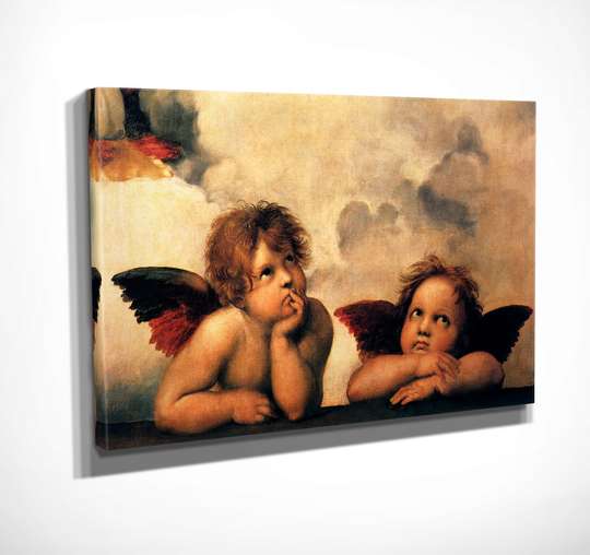 Постер - Милые ангелочки, 45 x 30 см, Холст на подрамнике