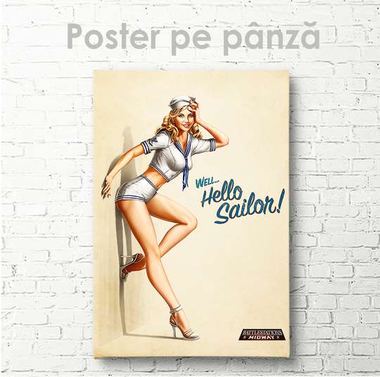 Постер - Привет, Морякам!, 30 x 45 см, Холст на подрамнике