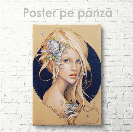 Poster, Fată drăguță, 30 x 45 см, Panza pe cadru