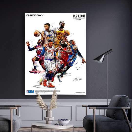 Poster - Poster echipei de baschet, 30 x 45 см, Panza pe cadru, Sport