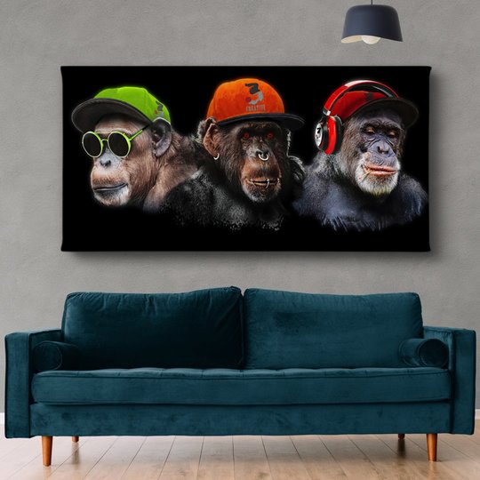 Poster, Maimuțe Glamour, Panza pe cadru