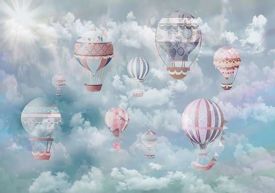Fototapet - Baloane cu aer cald în nori