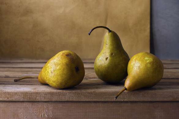 Poster - Composition of pears, 90 x 60 см, Framed poster on glass, Food and Drinks