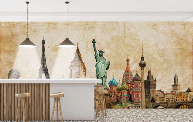 Wall Mural - Architectural symbols of the countries of the world