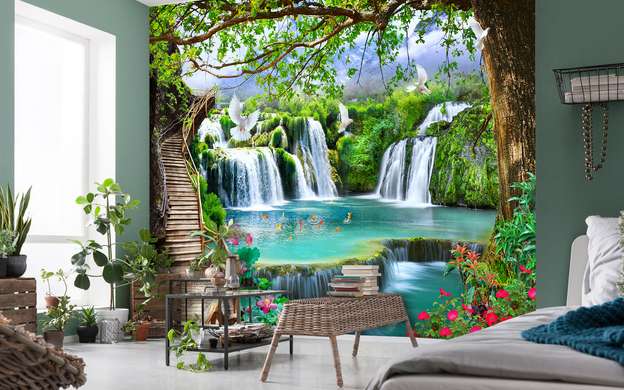 Wall Mural - Waterfall in the park