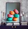 Poster - Multicolored macarons, 45 x 90 см, Framed poster on glass, Food and Drinks