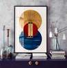 Poster - Blue-gold painting, 30 x 45 см, Canvas on frame, Abstract