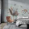 Wall mural - Foxes on light gray background