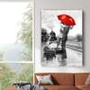 Poster - Under the umbrella at the railway station, 30 x 45 см, Canvas on frame, Picturi