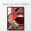 Poster - Shades of red with golden elements, 60 x 90 см, Framed poster on glass, Abstract