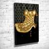 Poster - Black chair on the background of wallpaper, 60 x 90 см, Framed poster on glass, Interior