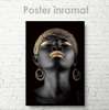 Poster - Africancă cu accesorii aurii, 30 x 60 см, Panza pe cadru