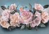 Wall Mural - Roses on a blue background