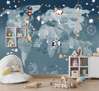 Wall mural in the nursery - World map with animals