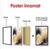 Poster - Grădină tropicală în culori aurii 2, 60 x 90 см, Poster înrămat, Glamour