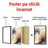 Poster - Grădină tropicală în culori aurii 2, 60 x 90 см, Poster înrămat, Glamour