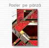 Poster - Shades of red with golden elements, 30 x 45 см, Canvas on frame