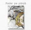 Poster - Gray gold abstraction, 60 x 90 см, Framed poster on glass
