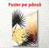 Poster - Grădină tropicală în culori aurii 2, 60 x 90 см, Poster înrămat, Glamour