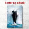 Poster - The tail of a drifting whale, 50 x 75 см, Framed poster on glass, Marine Theme
