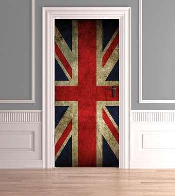 Stickere 3D pentru uși, Steagul Marii Britanii, 60 x 90cm, Autocolant pentru Usi