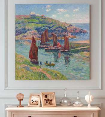 Poster - Scarlet sails, 40 x 40 см, Canvas on frame, Art
