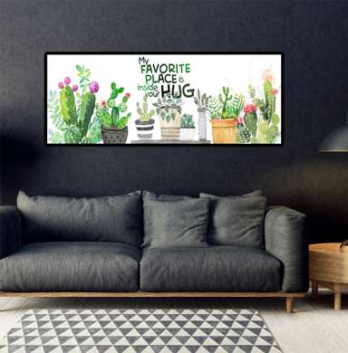 Poster - My favorite place is in your arms, 90 x 30 см, Canvas on frame