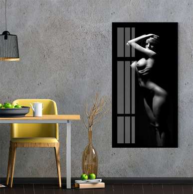 Poster - Umbre pe corpul feminin 1, 50 x 150 см, Poster inramat pe sticla