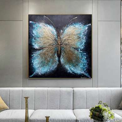 Картина в Раме - Гламурная бабочка, 60 x 60 см