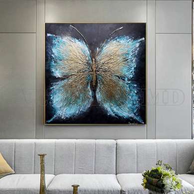 Tablou înramat - Fluture glamour, 100 x 100 см