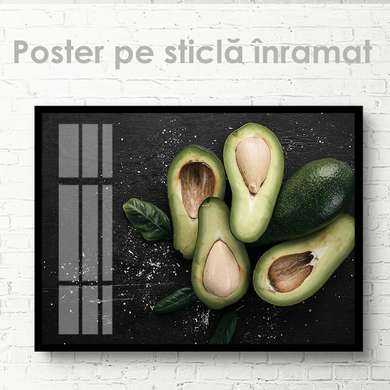 Постер - Авокадо, 90 x 60 см, Постер на Стекле в раме, Еда и Напитки