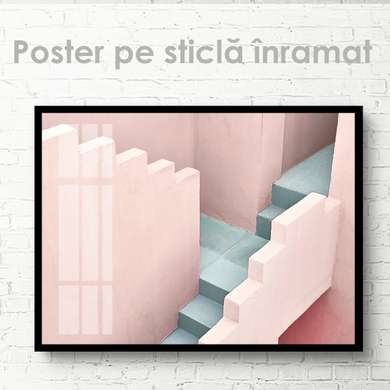 Poster - Steps, 90 x 60 см, Framed poster on glass, Minimalism