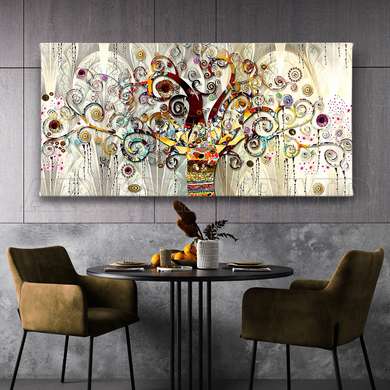 Poster - Abstract graceful tree, 60 x 30 см, Canvas on frame, Abstract