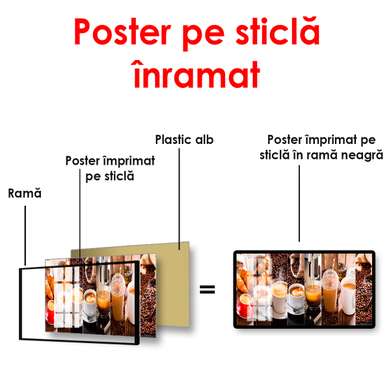 Poster - Set pentru iubitorii de cafea, 150 x 50 см, Poster înrămat, Alimente și Băuturi