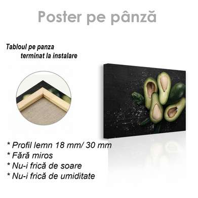 Poster - Avocado, 90 x 60 см, Framed poster on glass