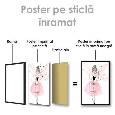 Poster - Life is Magic, 60 x 90 см, Framed poster on glass