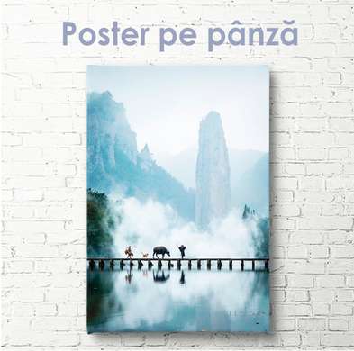 Poster - Peisaj frumos la munte, 30 x 45 см, Panza pe cadru, Natură