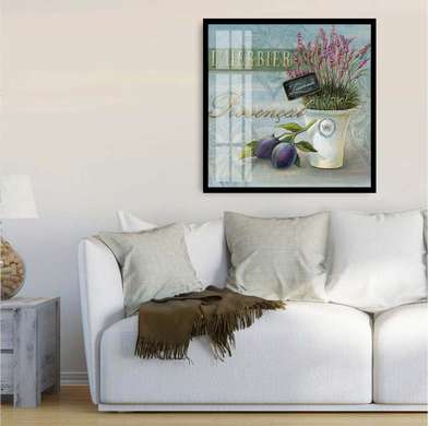 Poster - White flower pot, 100 x 100 см, Framed poster, Provence