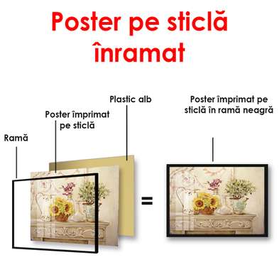 Постер - Желтые подсолнухи, 90 x 60 см, Постер в раме, Прованс