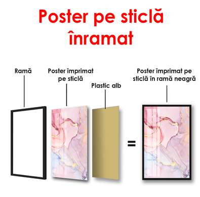 Poster - Rose, 60 x 90 см, Framed poster on glass, Abstract