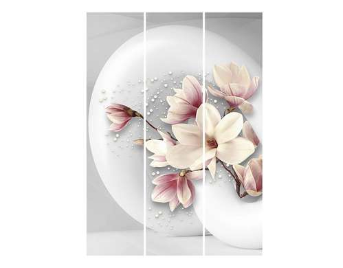 Screen - pink flowers on a gray background., 7