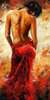 Poster - Doamnă într-o rochie roșie aprinsă, 50 x 150 см, Poster inramat pe sticla, Glamour