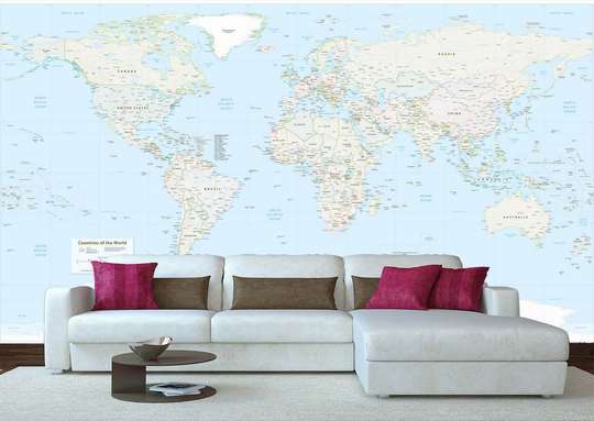 Wall Mural - Detailed world map