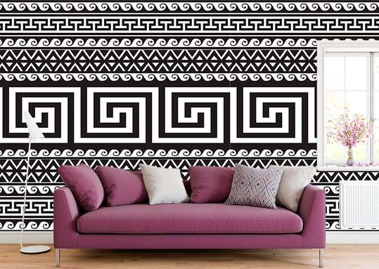 Wall Mural - Black and white Greek pattern
