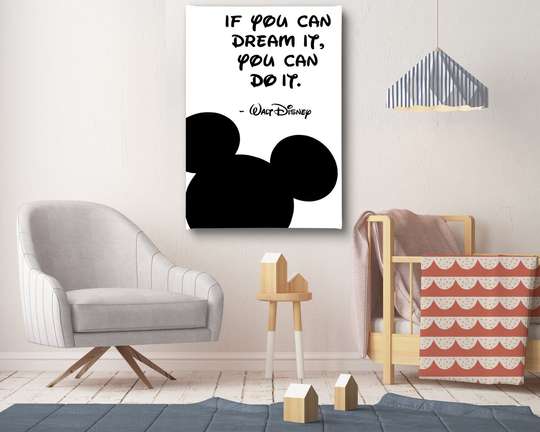 Poster, Mickey Mouse cu citat 1, 30 x 45 см, Panza pe cadru