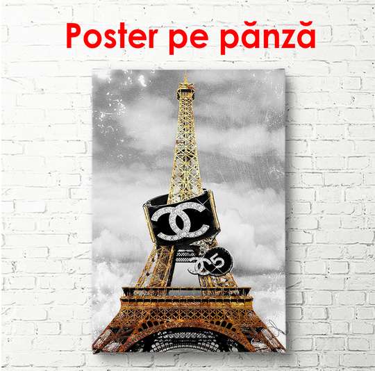 Poster - Turnul Eiffel plin de farmec, 30 x 45 см, Panza pe cadru, Glamour