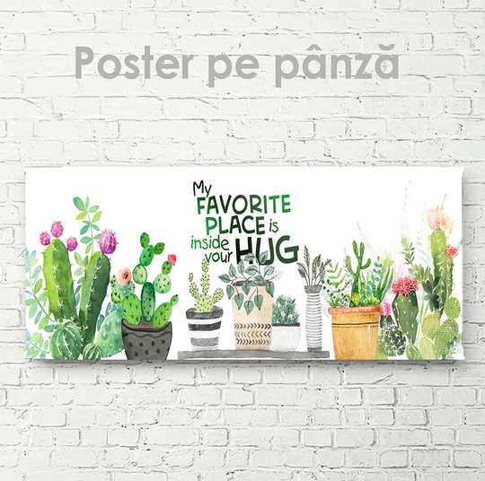 Poster - My favorite place is in your arms, 90 x 30 см, Canvas on frame