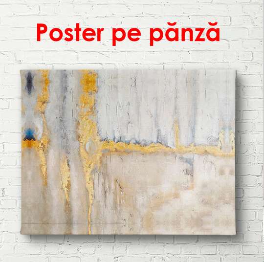 Poster - Delicate vintage texture of gray and golden color, 90 x 60 см, Framed poster, Abstract