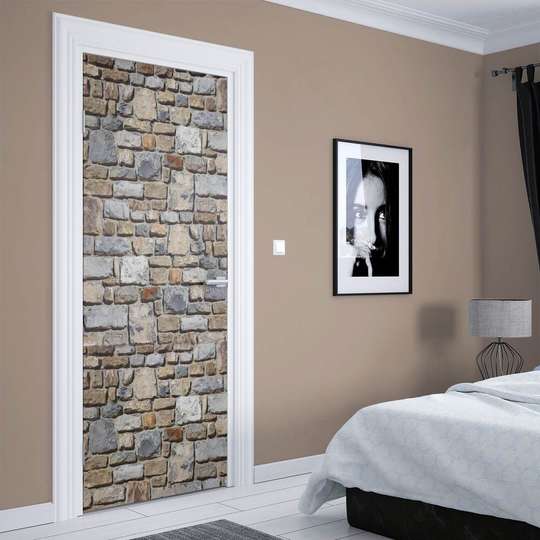 3D door sticker, stone wall, 60 x 90cm, Door Sticker
