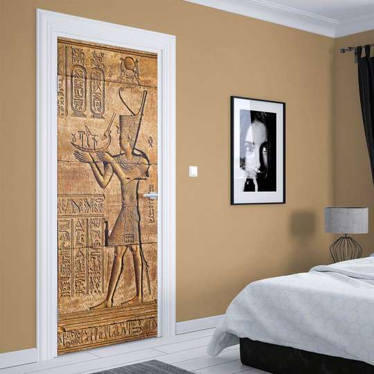 Stickere 3D pentru uși, Rune egiptene, 60 x 90cm, Autocolant pentru Usi